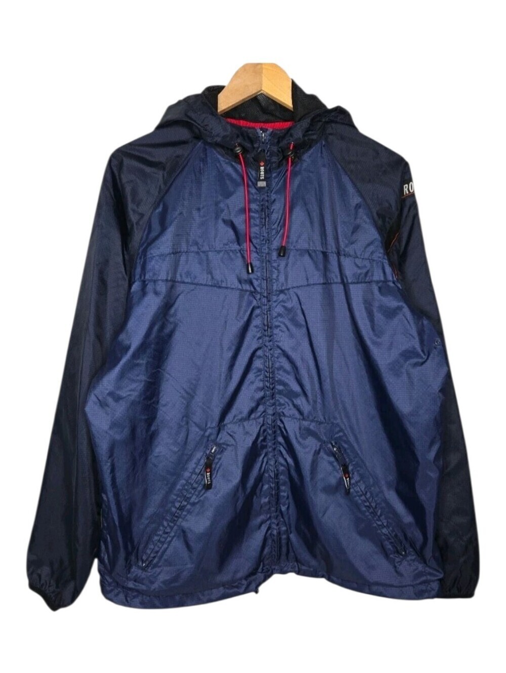 Roots Canada Mens Outdoor Full Zip Hooded Windbreaker Rain Jacket Size Small